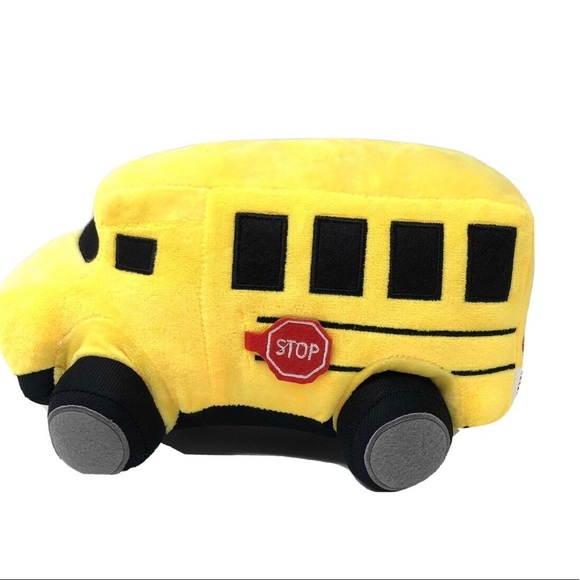 Set of 3 School Bus, Cement Truck & Garbage Truck Soft Plush Toy 10” - Picture 5 of 9